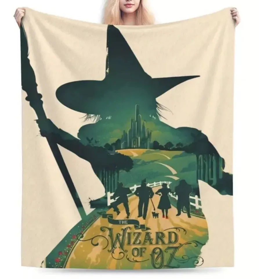 Oz Wicked Elphaba Witch Fleece Blanket 59” x 79” Large Throw Movie Night