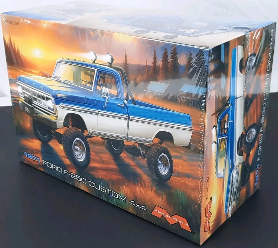 MOEBIUS 1971 Ford F-250 Custom 4x4 lifted pickup truck 1:25 model kit 71 2567