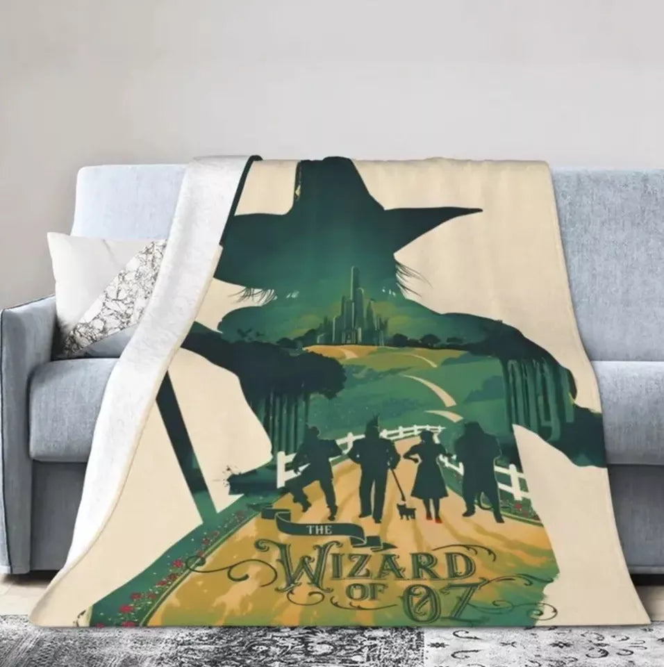 Oz Wicked Elphaba Witch Fleece Blanket 59” x 79” Large Throw Movie Night