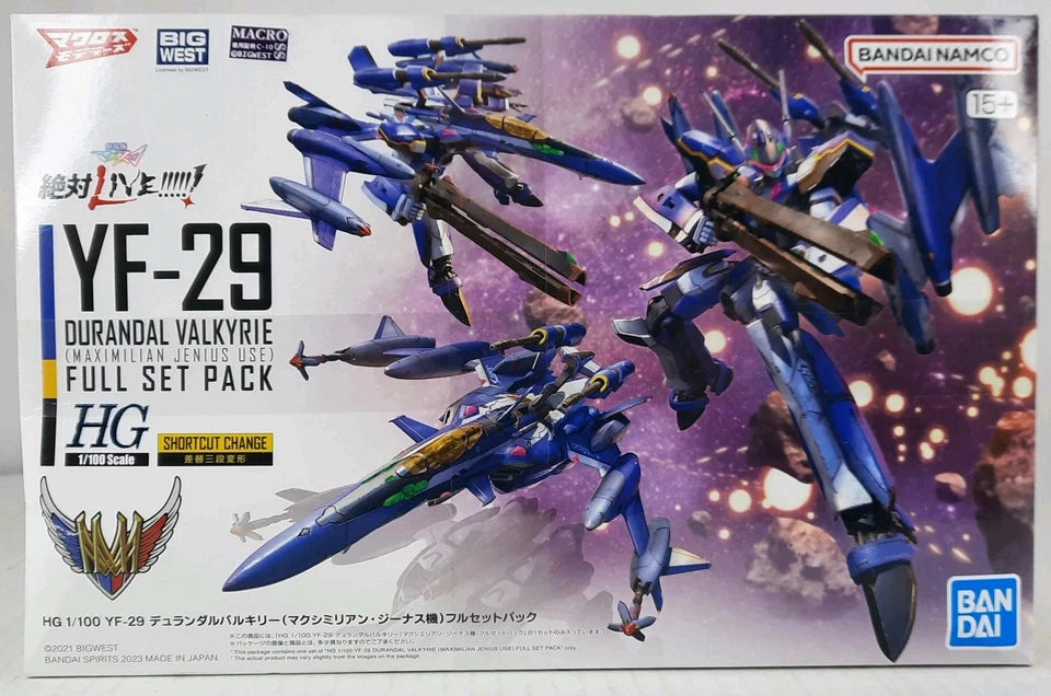 Bandai Yf-29 Durandal Valkyrie Maximilian Jenius Full Set Macross HG DISTRESSED BOX