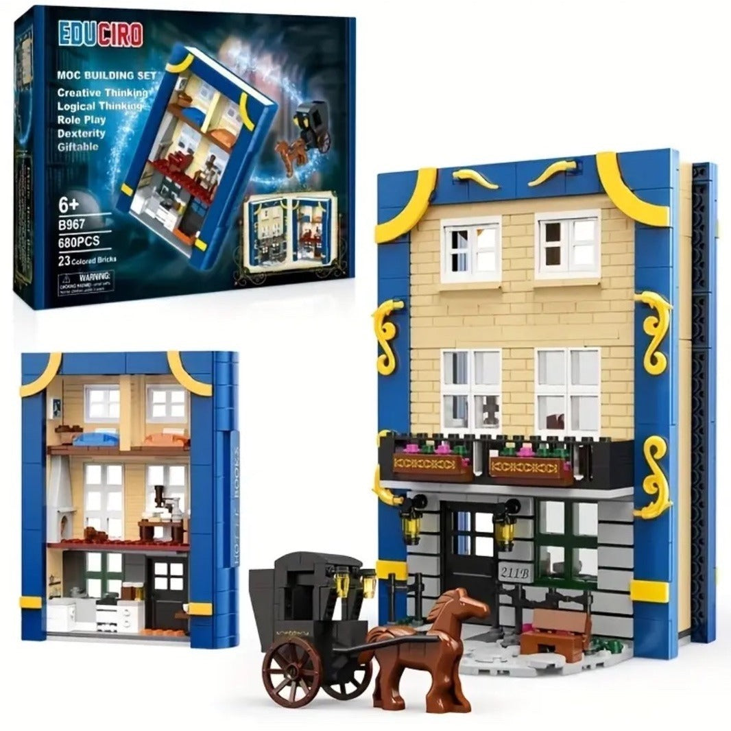 Sherlock Holmes Building Block Book Set Baker Street London Compatible Brick Set