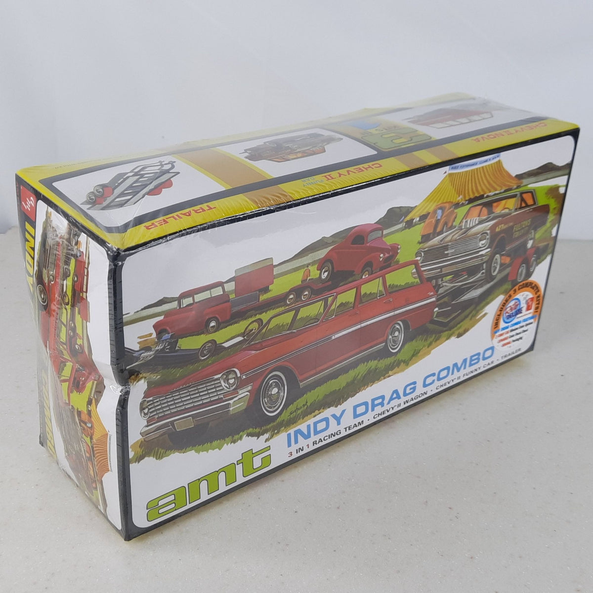 AMT Indy Drag Combo Chevy II FC & Trailer 1:25 model kit DISTRESSED BOX