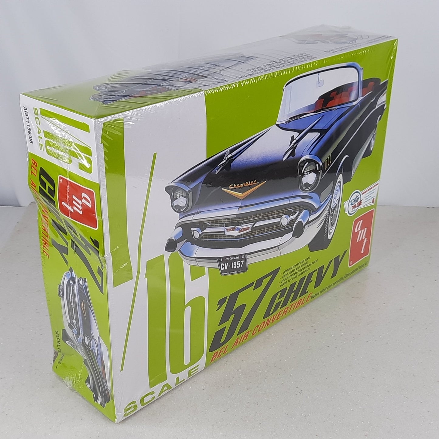 AMT 1957 Chevy Bel Air convertible LARGE SCALE 1:16 model kit DISTRESSED BOX