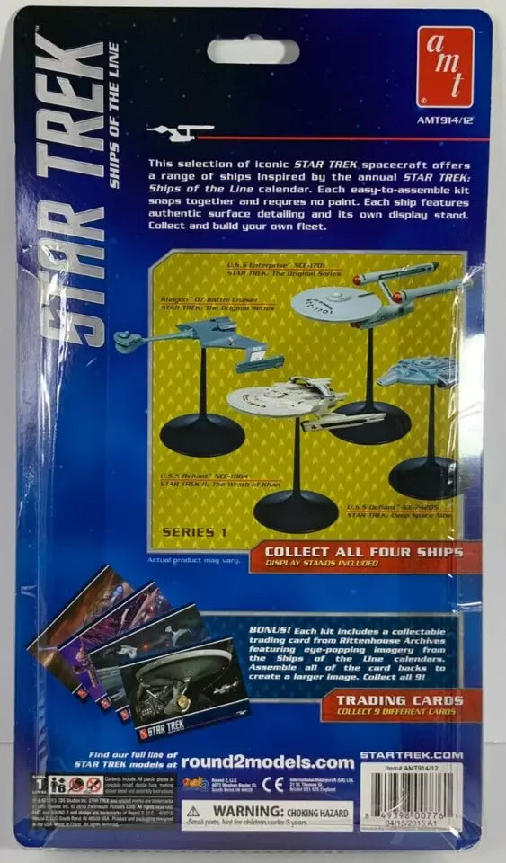 AMT Star Trek set of 4: Enterprise Defiant Reliant Klingon snap Model Kits 914