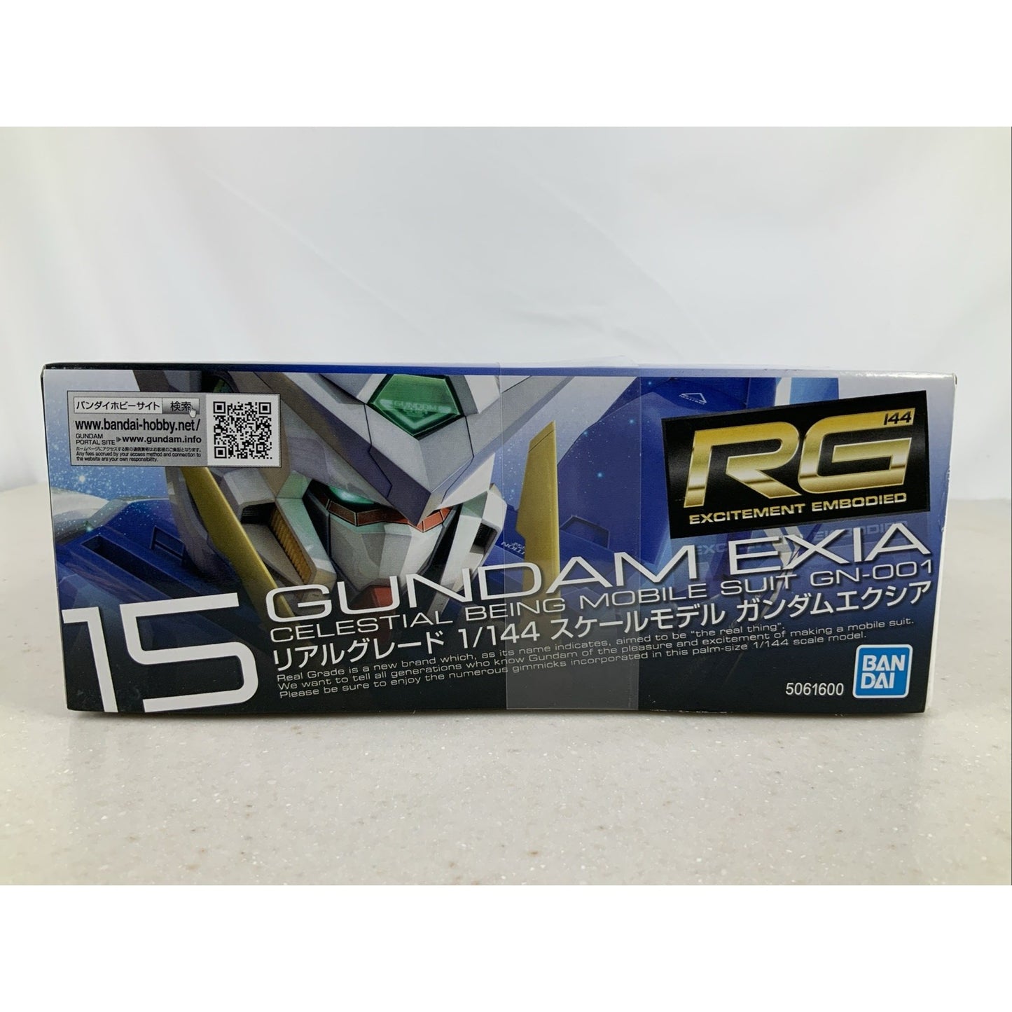 BANDAI RG Gundam Exia 00 GN-001 15 1:144 model kit DISTRESSED BOX