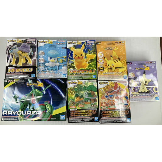 BANDAI Pokemon model kit set lot 8 Pikachu Infernape Evolution DISTRESSED BOXES