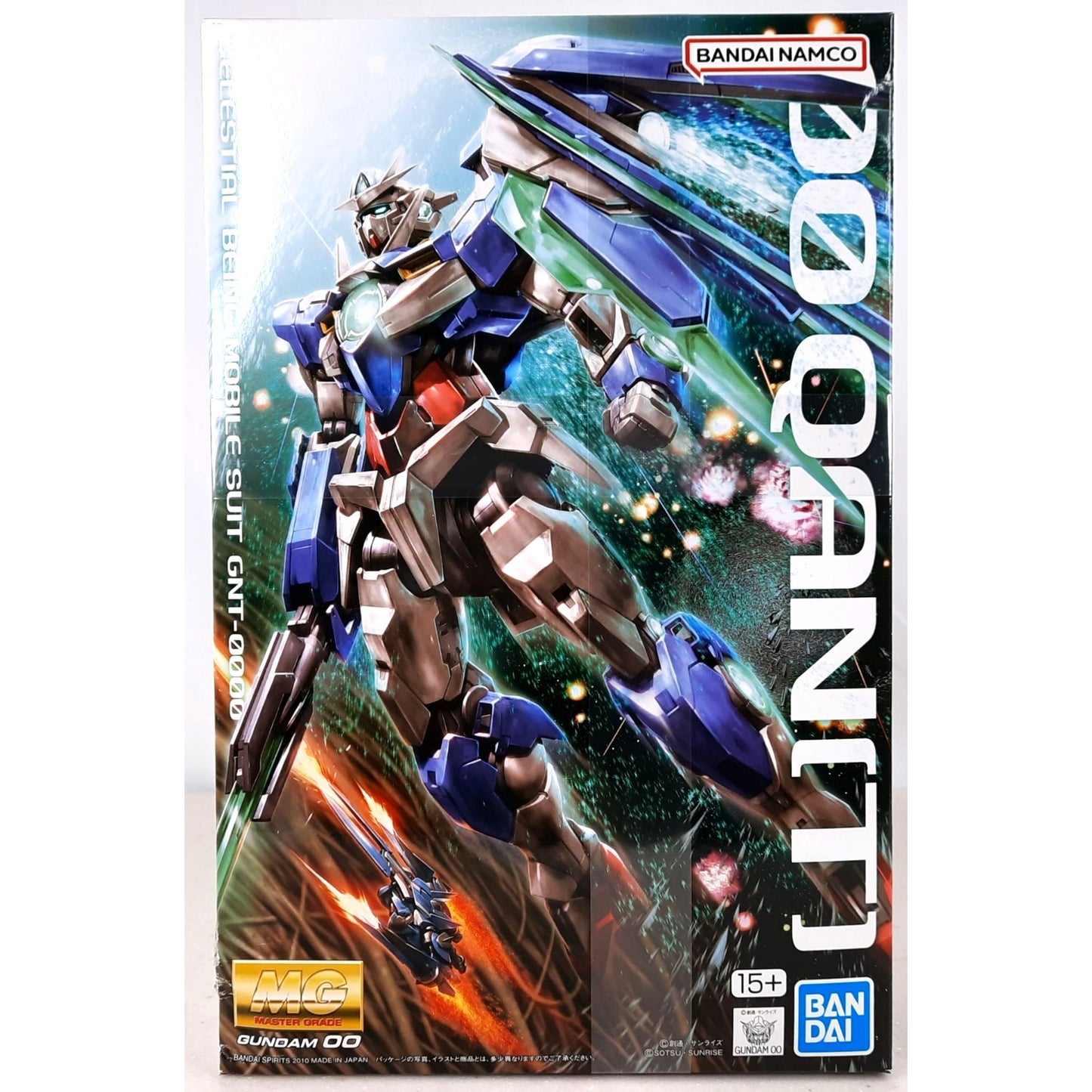 BANDAI MG 00 Qan[T] Gundam GNT-0000 celestial 1:100 model kit DISTRESSED BOX