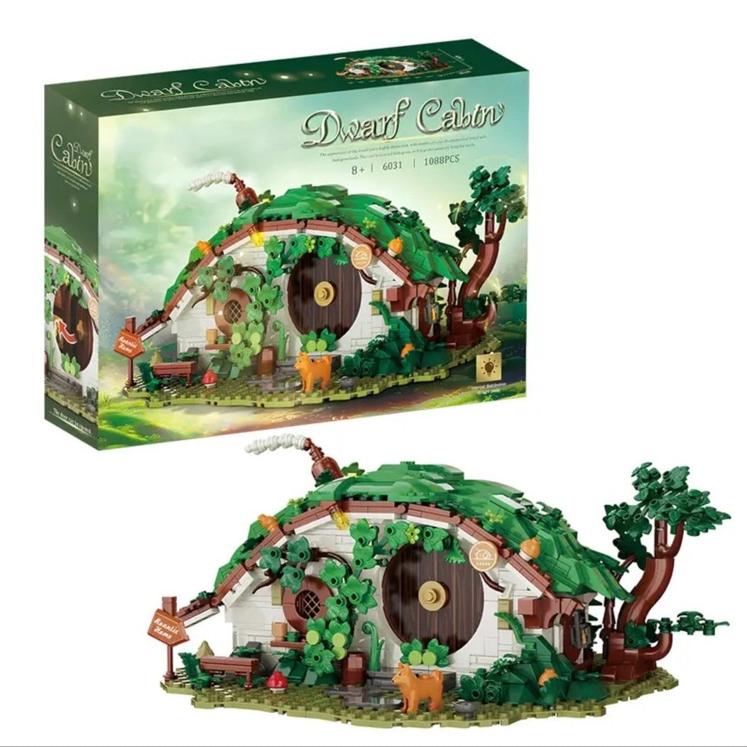 Moc Hobbit House Bilbo Dwarf Cabin 1088 Pieces Lights Up Building Block Set