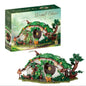 Moc Hobbit House Bilbo Dwarf Cabin 1088 Pieces Lights Up Building Block Set
