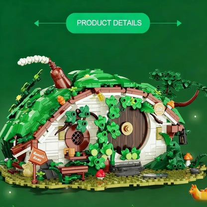 Moc Hobbit House Bilbo Dwarf Cabin 1088 Pieces Lights Up Building Block Set