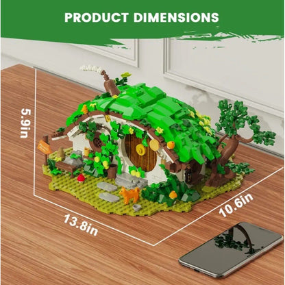 Moc Hobbit House Bilbo Dwarf Cabin 1088 Pieces Lights Up Building Block Set